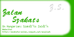 zalan szakats business card